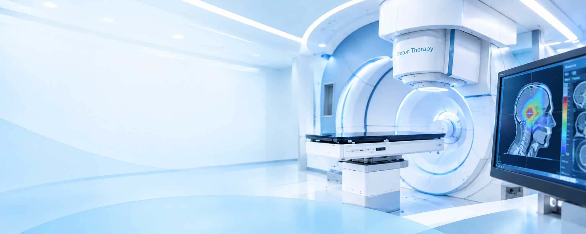 Cancer Video Hub banner showing medical video education and proton therapy technology