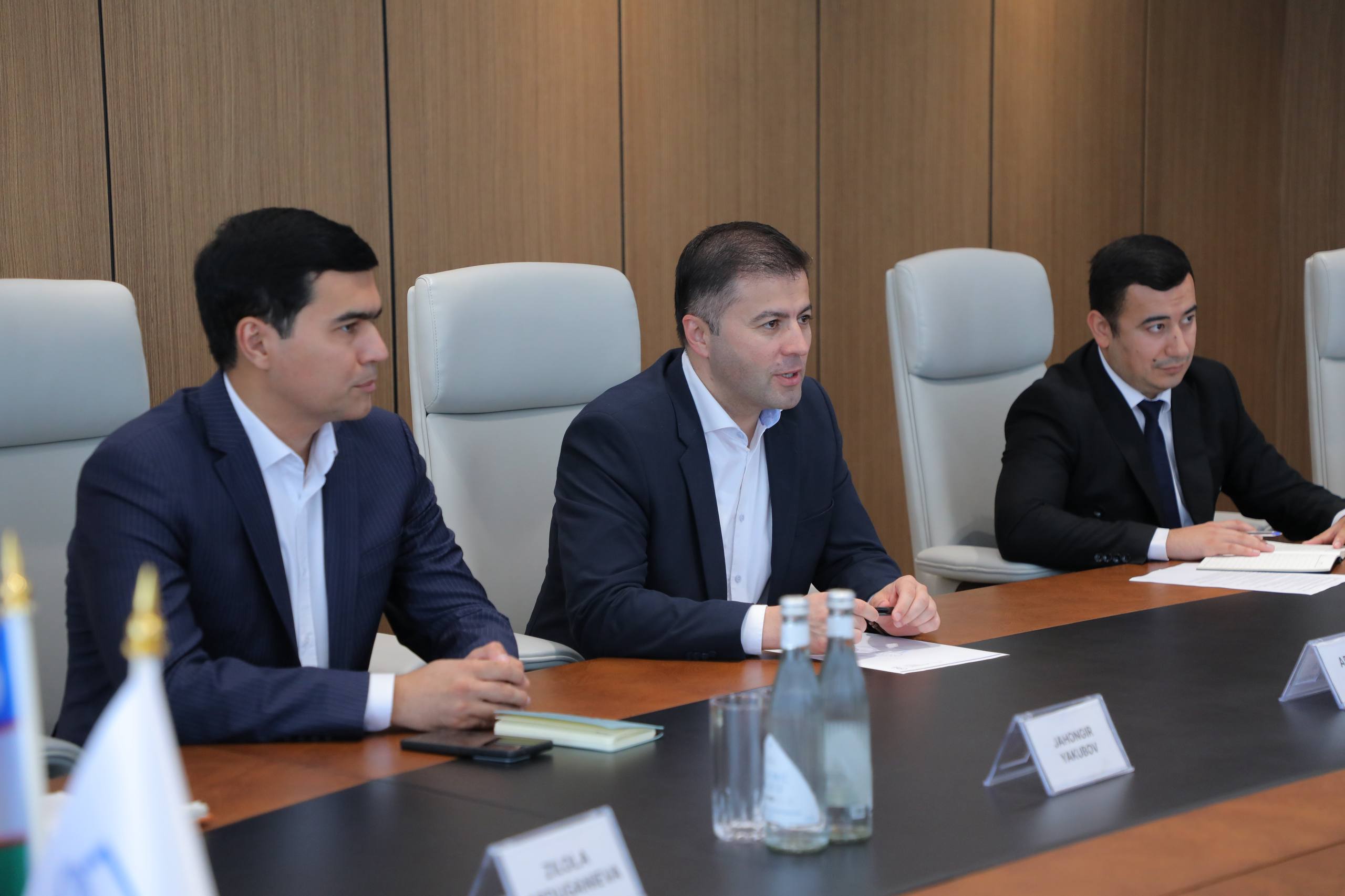Uzbekistan delegation members during healthcare cooperation meeting